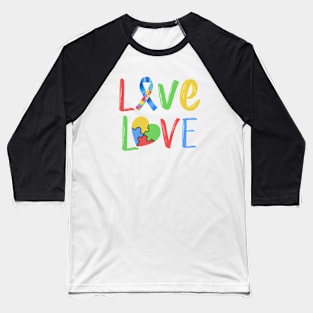 Love Puzzle Piece Autism Awareness Gift for Birthday, Mother's Day, Thanksgiving, Christmas Baseball T-Shirt